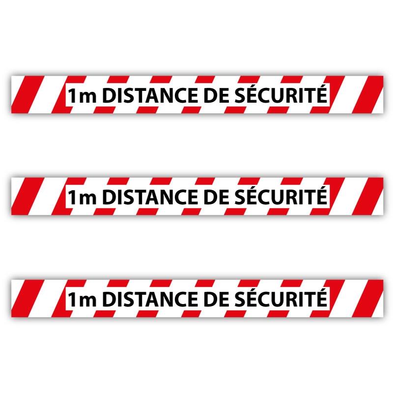 3 x Adhésifs 1M Distance sécurité anti-dérapants pour sol_0