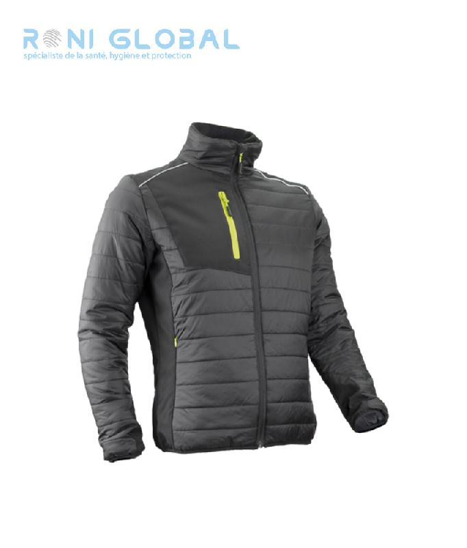 VESTE DE TRAVAIL NOIRE ANTI-FROID ET LÉGÈRE AVEC PROTÈGE REINS EN NYLON MICRO-RIPSTOP 4 POCHES - SUMI COVERGUARD_0