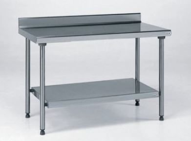 Table inox adossée avec étagère basse TOURNUS EQUIPEMENT - Référence : 424 997_0