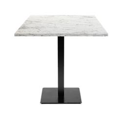 Restootab - Table 70x70cm - modèle Milan marbre calacatta - blanc fonte 3760371511518_0
