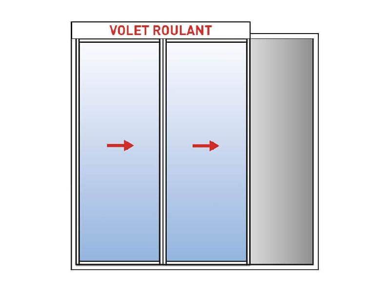 Baie Vitrée Coulissante à Galandage Aluminium 2 Vantaux KAWNEER Refoulement Même Côté (droit) Birail Avec Volet Roulant Intégré Référence: Gal Alu 2 vtx sens droit + VRI_0