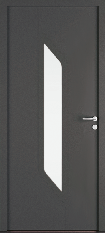 Porte d'Entrée Aluminium 60 Makila Design Vitrage Rectangle Central Sur Mesure Référence: Porte Alu 60 Makila_0