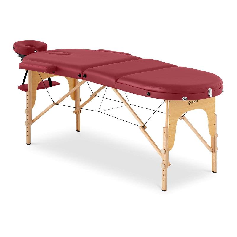 TABLE LIT DE MASSAGE PLIANT PLIANTE ROUGE (CADRE : HÊTRE, REVÊTEMENT : PVC, HAUTEUR DE LA TABLE : 630 - 850 MM) ROUGE 14_0007743_0