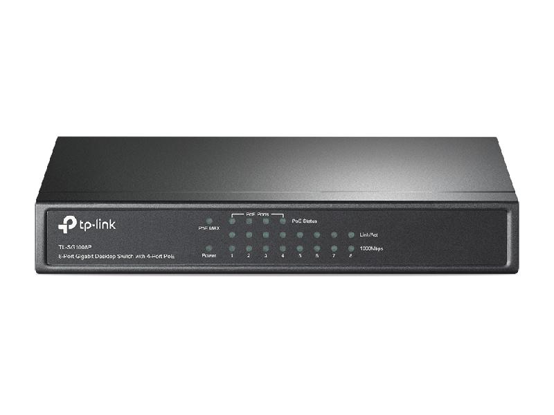 TP-Link TL-SG1008P commutateur réseau Non-géré Gigabit Ethernet (10/100/1000) Connexion Ethernet, supportant l'alimentation via ce port (PoE) Noisettes_0