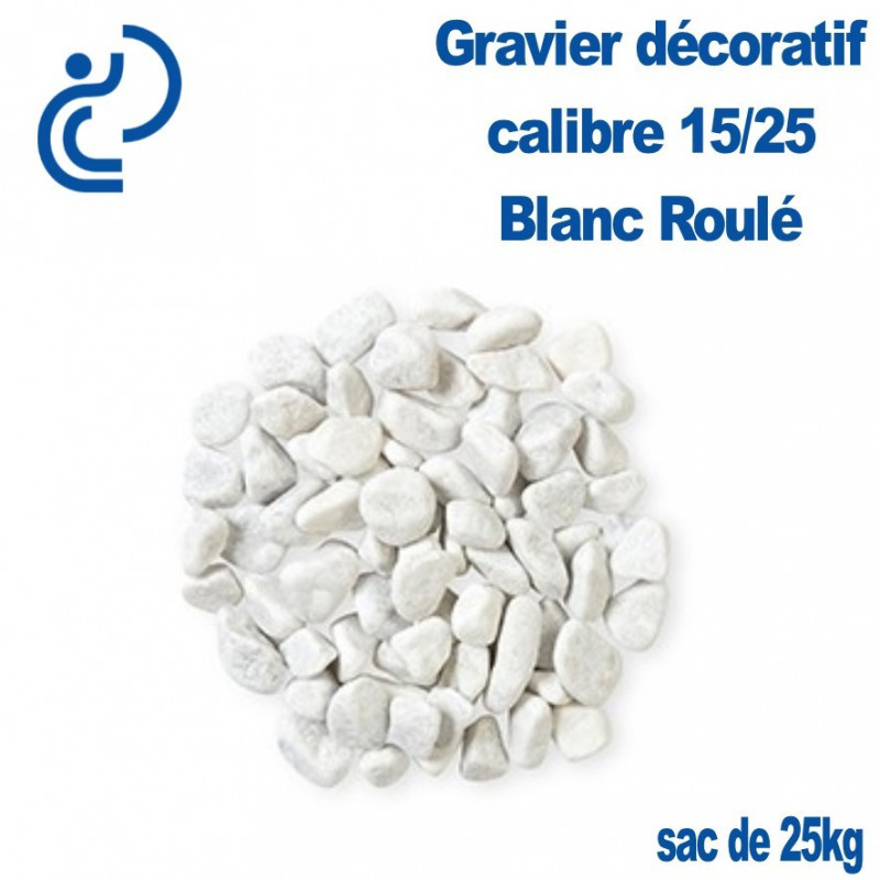 Gravier Roulé Marbre Blanc 15/25 sac de 25kg_0