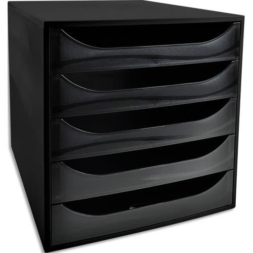 Module de classement ecobox+ ecoblack 5 tiroirs. Dimensions (lxhxp) : 28,4 x 29 x 34,8 cm. Coloris noir_0