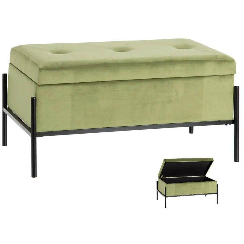 Banquette Velours Coffre Vert Cm Estruc Comparer Les Prix De