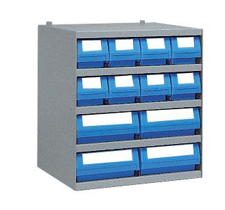 Casier 8 bacs tiroirs plastique multibox l.120 x p.500 mm + 4 en l.240 mm_0