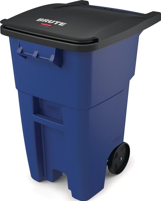 Conteneur polyvalent H1005xl610xP765mm bleu 189 l couleur du couvercle noir avec roulettes RUBBERMAID_0