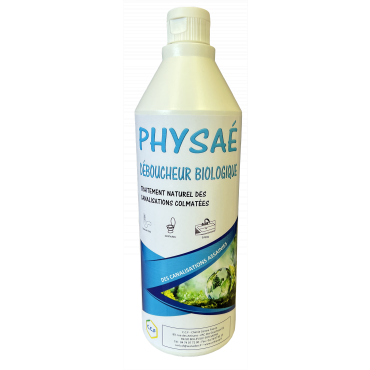 PHYSAE DEBOUCHEUR BIOLOGIQUE Traitement naturel des canalisations colmatées - Action enzymatique et microbiologique renforcée - Préventif et curatif - Pour CHR, collectivités, crèches, établissements scolaires, hôtellerie de plein air, IAA, métier_0