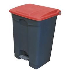 CAMBRO - wbfc68lbase-180 - corbeille à papier 68l avec pédale et couvercle - 63,5 x 47,6 x 38,1 cm - base grise avec couvercle rouge - gris plastiqu_0