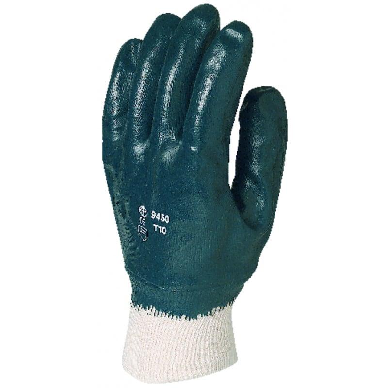 Gants EUROSTRONG 9450, coton main enduite nitrile bleu standard - COVERGUARD | MO9450_0