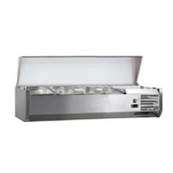 L2G - C-VRX1200/380 - vitrine a ingredients inox, +2/+8°c, gaz r600a couvercle inox, 3gn1/3 + 1gn1/2-150 non compris - C-VRX1200/380_0