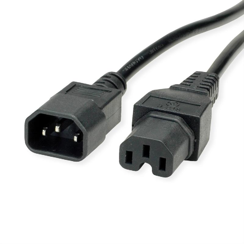 VALUE Câble IEC320/C14 M - C15 F, noir, 0,5 m_0