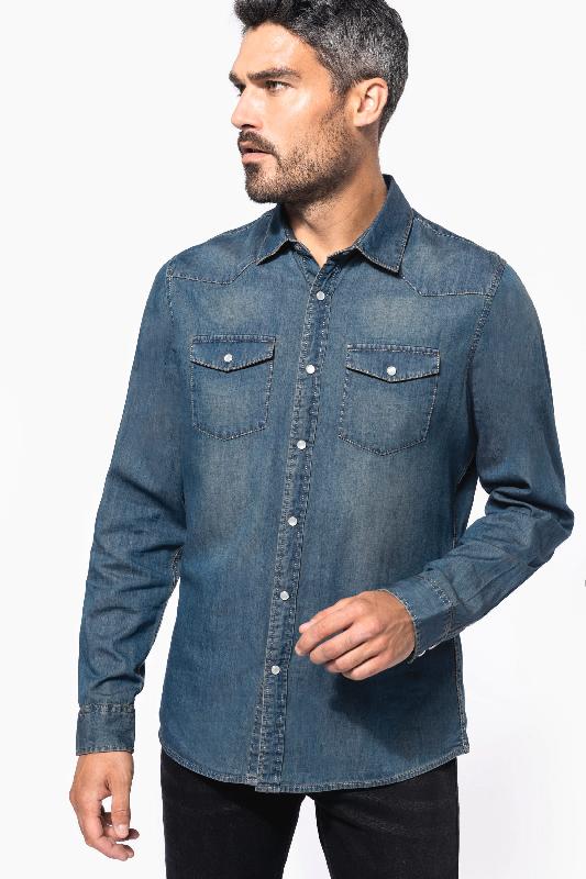 Chemise denim manches longues -  Réf: K519_0