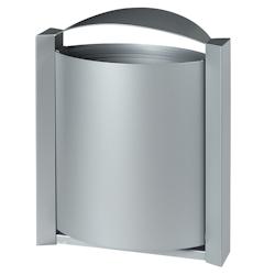 Corbeille Exterieure Murale 40L Arkea Gris Metal - 56303 - Rossignol - 56303_0