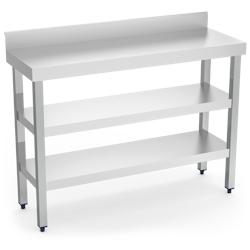 MOBINOX-Bench table murale avec 2 entrepôts. 1200x400x850 mm. - inox 8434029621526_0