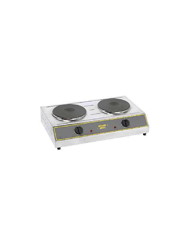 Réchaud électrique 2 feux Roller Grill - REE4 - Plaques de cuisson 23 cm 2Kw - Fabrication en acier inoxydable_0