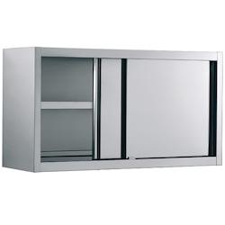 Virtus group Armoire Murale Inox avec Portes Coulissantes et Étagère Intermédiaire P 400 mm   Virtus - blanc plastique polypropylène 0698142516222_0