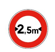 Panneau d'accès interdit aux véhicules largeur 2.5m - B10a_0
