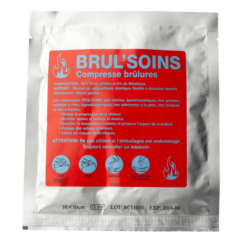 Compresse Brul'soins 10x10 cm - Refroidissement immédiat pour brûlures thermiques_0