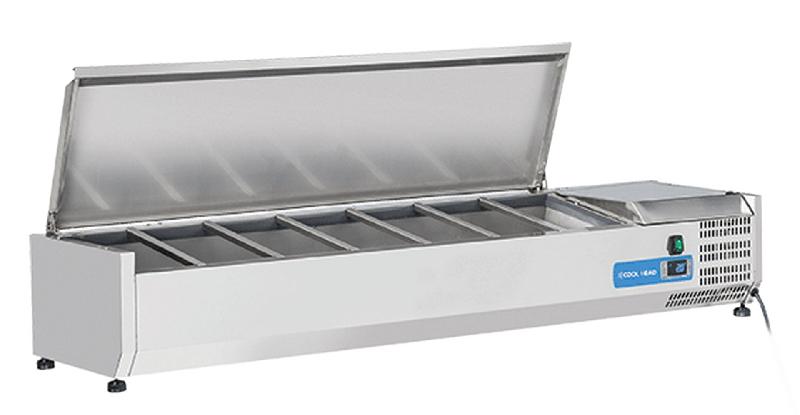 Vitrine horizontale réfrigérée gn1/4 inox couvercle acier inox 46l - VRX 15/33S/S - CH_0