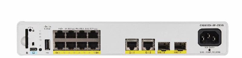 Cisco Catalyst C9200CX-8P-2X2G-A commutateur réseau Géré L2/L3 Gigabit Ethernet (10/100/1000) Connexion Ethernet, supportant l'alimentation via ce port (PoE) Gris_0