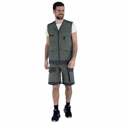 Lafont - Gilet de travail sans manches TROWEL Kaki / Gris Foncé Taille L - L vert 3609702959301_0