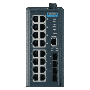 Switch Rail DIN 16 ports Gb + 4 Fibre SFP Managé -40°C 75°C  - EKI-7720G-4FI-AE_0