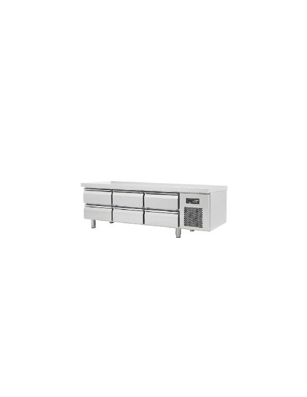 Soubassement réfrigéré 6 Tiroirs - Inox AISI304 - 215L - 2000x600x600 mm - R 134 A_0