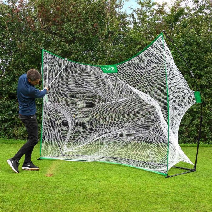 Filet d'Entraînement de Golf Pop-Up Pro FORB - Tubes d'acier et perches en fibre de verre - Maille en polyester - Sac de transport inclus - Grande surface de protection_0