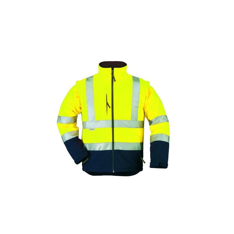 Veste softshell 2/1 - station - jaune hv/marine - COVERGUARD | mo70630_0