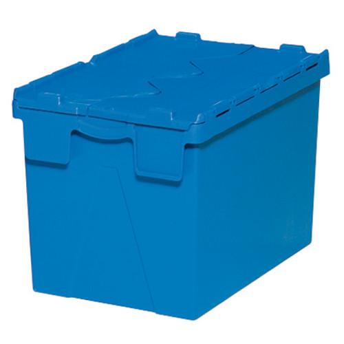 Bac plastique Gerbable Emboîtable Plein avec Couvercle intégré 600 x 400 x 400 Bleu - Réf : BAC114BM6440020_0