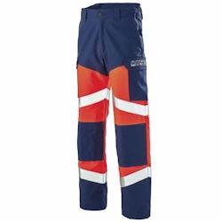 Cepovett - Pantalon résistant à la flamme en polyester majoritaire SILVER TECH 260 Rouge / Bleu Marine Taille L - L 3603622343844_0