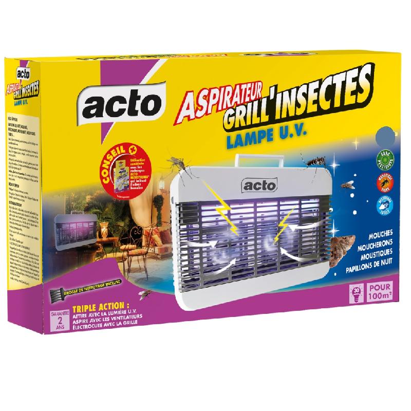 Lampe u.V. Grill'insectes-aspirateur grand format 100m2 - acto insecticides - lamp8 - 859039_0