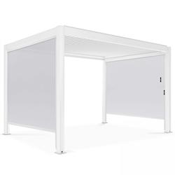 Oviala Business Pergola bioclimatique 3x4m autoportée et 2 stores 2,66 x 2,34 m blanc - blanc aluminium 109338_0