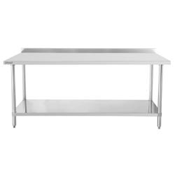 Table de travail inox 700 avec dosseret et étagère 1200 mm C7TTDE120 Casselin - C7TTDE120_0