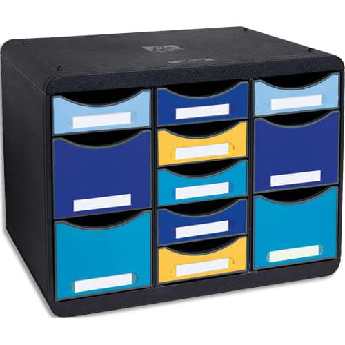 Exacompta module store-box bee blue 11 tiroirs en ps. Dim (l x h x p): 35,5 x 27,1 x 27 cm. Coloris ass_0