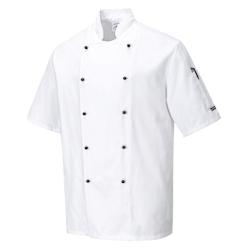 Portwest - Veste de cuisine manches courtes KENT Blanc Taille 2XL - XXL blanc 5036108177035_0