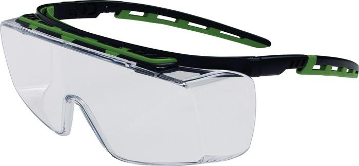 Lunettes de protection Cubic EN 166 EN 170 étriers noirs/verts,verre transparent polycarbonate PRO FIT_0