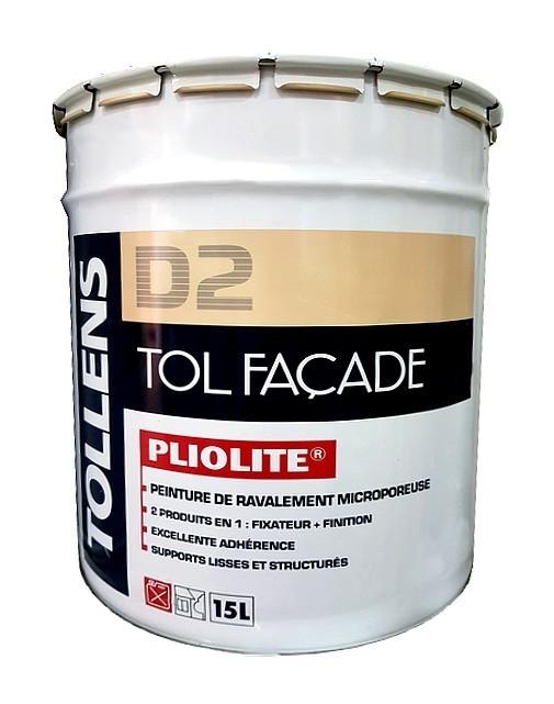 PEINTURE DE RAVALEMENT PROFESSIONNELLE TOLLENS TOL FAÇADE PLIOLITE 15L ...