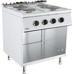 Base 700 Table de cuisson | Électrique | 4 Plaques | 2x 2.25 - 1x 1.85kW | 800x700x900(h)mm. - COM-7178.0430_0