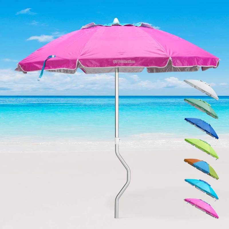 Parasol De Plage Aluminium Leger Visser Protection Uv Girafacile 200 Cm Afrodite Pourpre