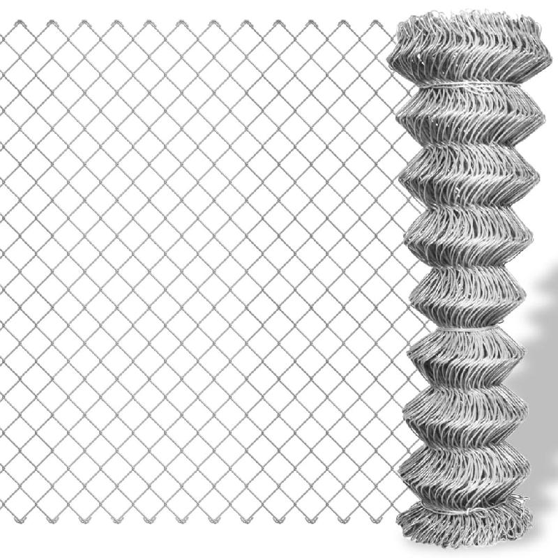 Vidaxl clôture à mailles losangées acier galvanisé 25x1,5 m argenté 141493_0