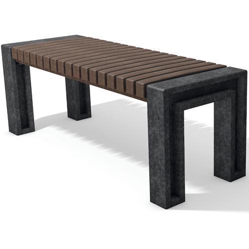 Banquette Ueno 180 cm en plastique recyclé Hanit pour espaces publics extérieurs_0