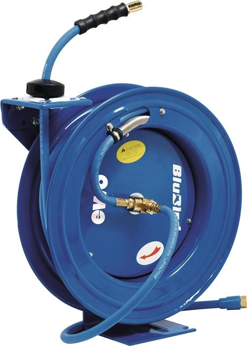 Enrouleur de tuyau BluBird pour l'air et l'eau longueur de tuyau 20 m boîtier métal raccord de sortie DN 7,2 EWO_0