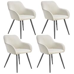 TecTake GmbH tectake Chaise Marilyn, aspect corde, rembourrée - crème/noir, Lot de 4 -405409 - beige 405409_0