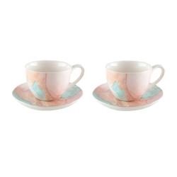 Aulica Tasses A Cafe Et Sous Tasses - Treasure Mine - Lot De 2 - multicolore porcelaine 780001_0