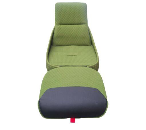 Fauteuil Lounge Design Hosu Patricia Urquiola / Coalesse d'occasion - transformable en chaise longue, motif alvéolé, vert et bleu gris - 33,4% polyester, 66,6% acrylique_0