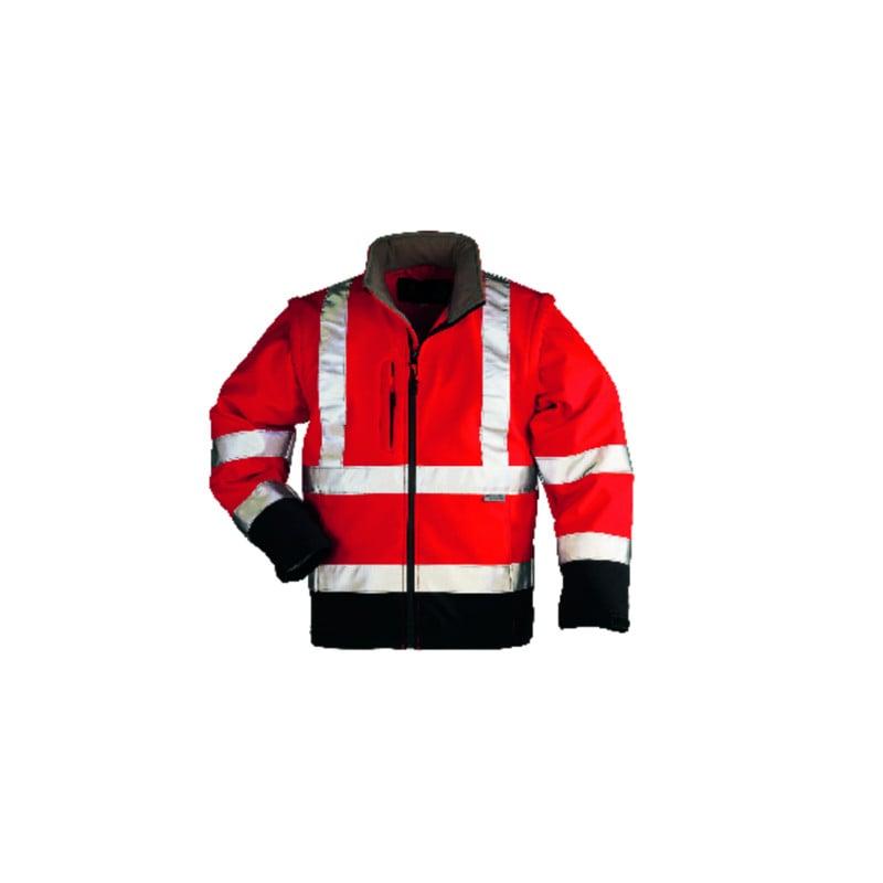 Veste softshell 2/1 - STATION - Polaire 300g/m2 - Rouge HV/Marine - COVERGUARD | MO70680_0